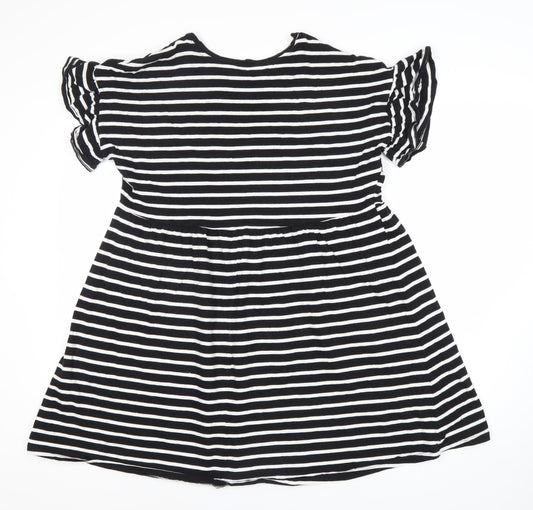 New Look Women Black Size 8 Flutter Sleeve Dress