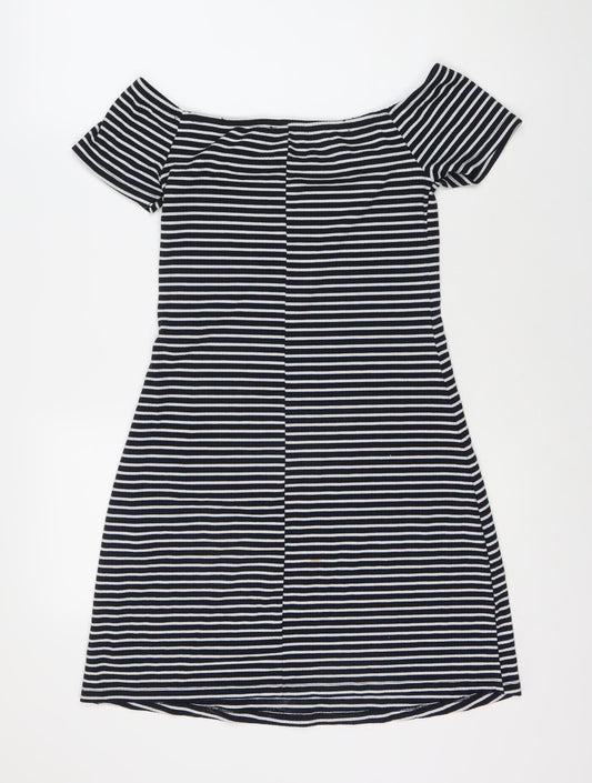 New Look Women's Black Stripe Dress Size 10