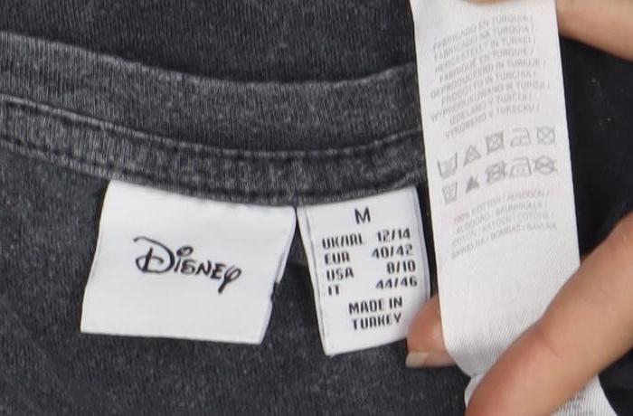 Womens UK Size 12 Disney Black Basic T-Shirt