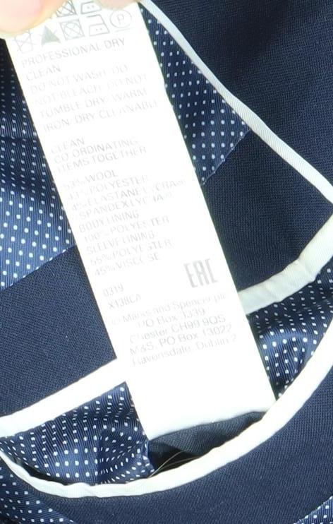 Mens UK Size 40 Marks and Spencer Regular Blue Suit Jacket