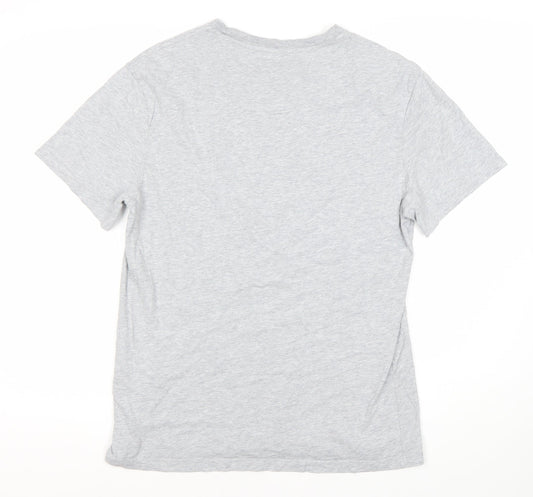 Levi's Men's Grey Cotton Crew Neck Logo T-Shirt