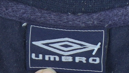 Umbro Men's Blue V-Neck T-Shirt, M, Short Sleeve, Logo