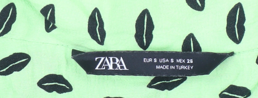 Womens UK Size S Zara Green Blouse