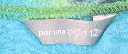 Marks and Spencer Women's Blue Cotton Skirt Size 12