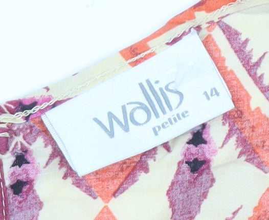 Womens UK Size 14 Wallis Multicoloured Basic Blouse