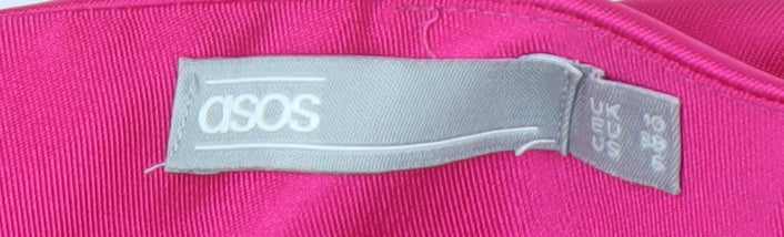 ASOS Women's Pink Skirt, Size 10, Polyester, Zip Closure