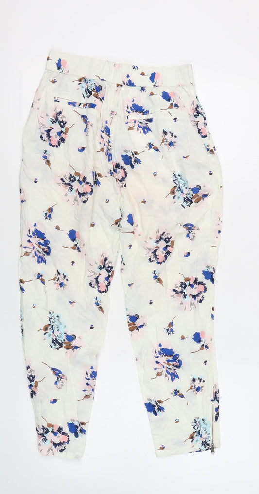 Womens UK Size S Zara Cropped Multicoloured Trousers