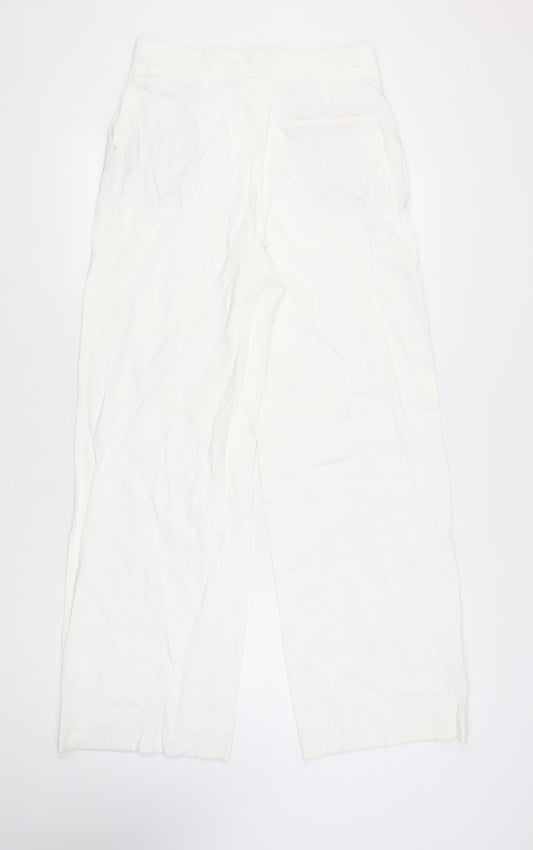 Womens UK Size L Zara Regular Fit White Trousers