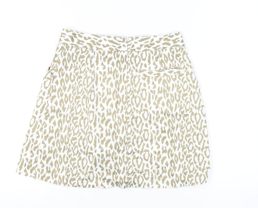 Green Lamb Women's Beige Animal Print Skater Skirt Size 10
