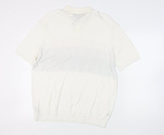 Marks and Spencer Men's Ivory Argyle Polo 2XL