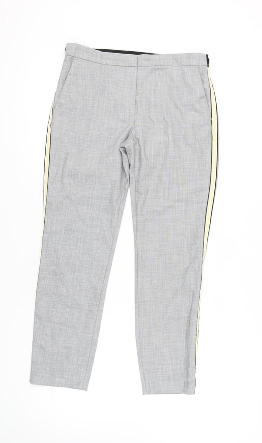 Womens UK Size M Zara Regular Fit Casual Workwear Grey Trousers