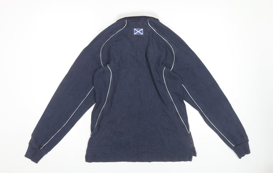 Canterbury Men's Blue Long Sleeve Rugby Polo Shirt, Size S