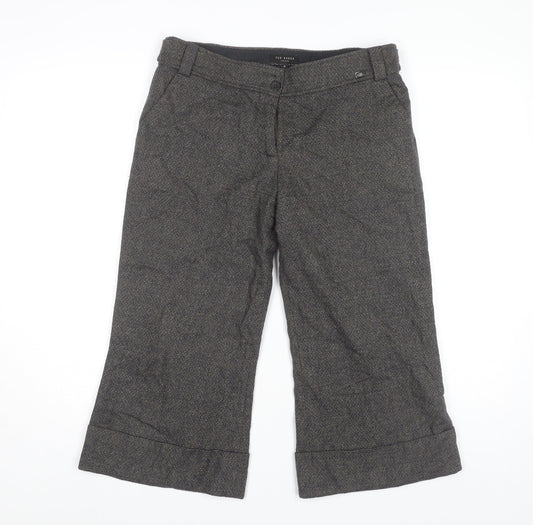 Womens UK Size 6 Ted Baker Slim Fit Cropped Grey Trousers