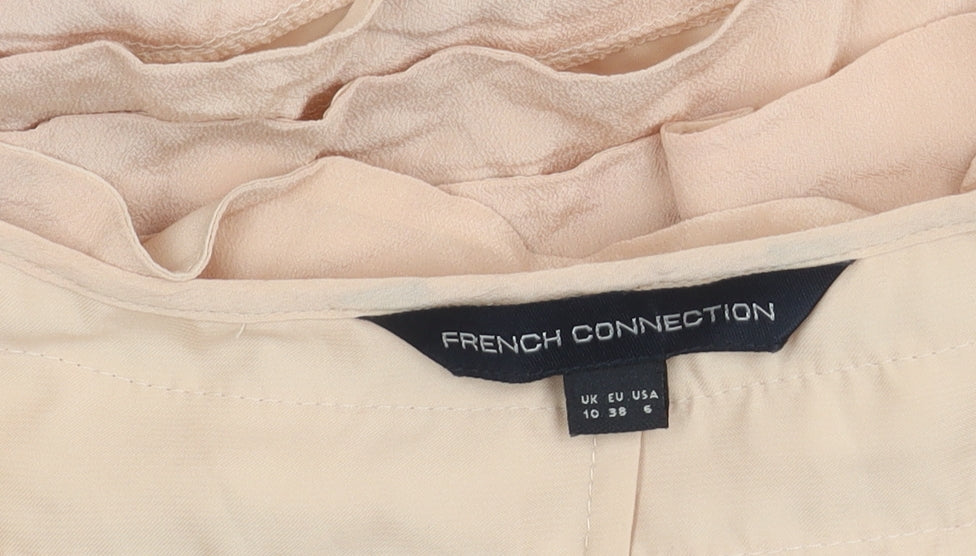 French Connection Women's Beige Silk Dress Size 10