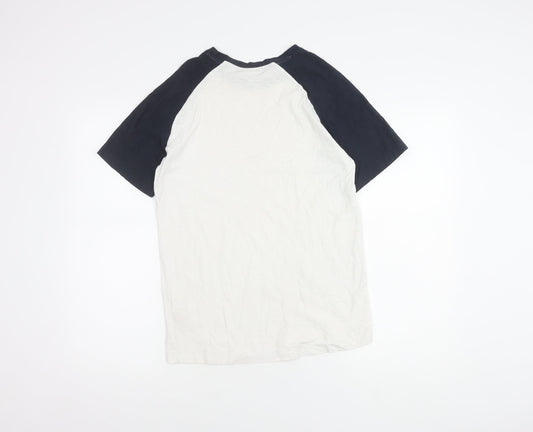 Jack & Jones Men's S White Black Crew Neck T-Shirt