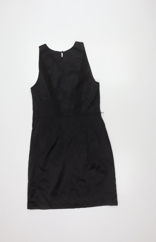 Oasis Women's Black Sleeveless Zip Dress Size 12
