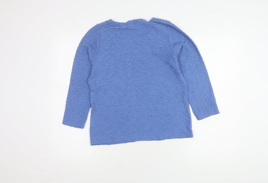 ISLE Women's Blue Basic Blouse - Size 10, Crochet Detail