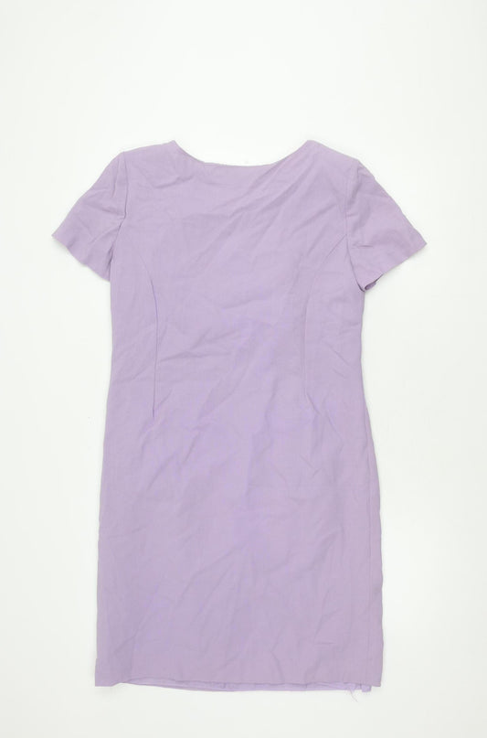 Jacques Vert Women's Purple Short Sleeve Dress, Size 12