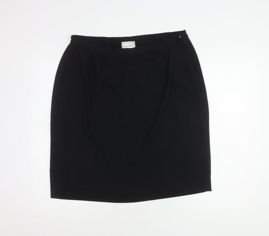 Additional front view of Frank Usher Women's Black Knee Length Pencil Skirt