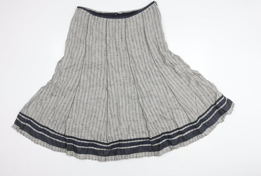 Per Una Women's Grey A-Line Midi Skirt Size 18