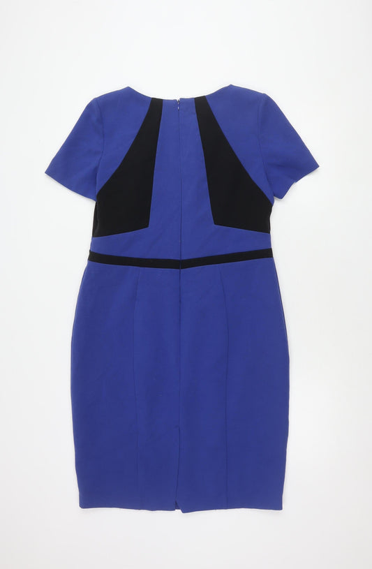 Marks and Spencer Women's Blue Sheath Dress - Size 14