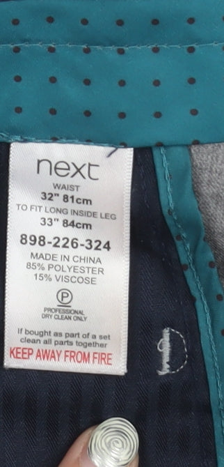 Next Men's Grey Trousers, Size 32, Smart and Stylish