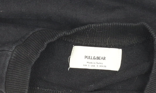 Womens UK Size S Pull&Bear Black Pullover Sweatshirt