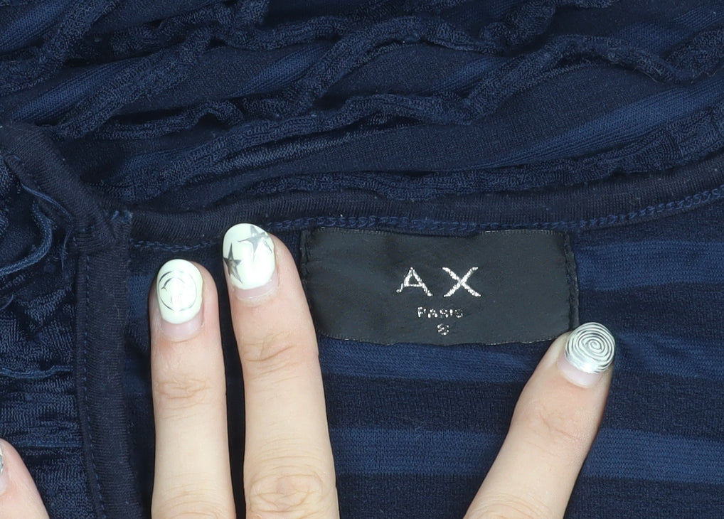 AX Paris Blue Sleeveless Women’s Casual Striped Dress