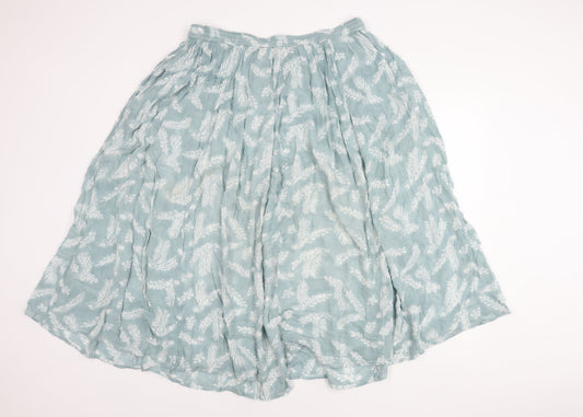 Orvis Women's Blue Floral Peasant Midi Skirt L