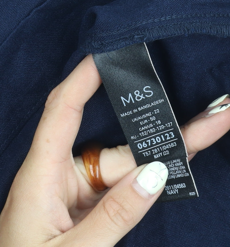 M&S Women's Blue Pencil Skirt Size 22