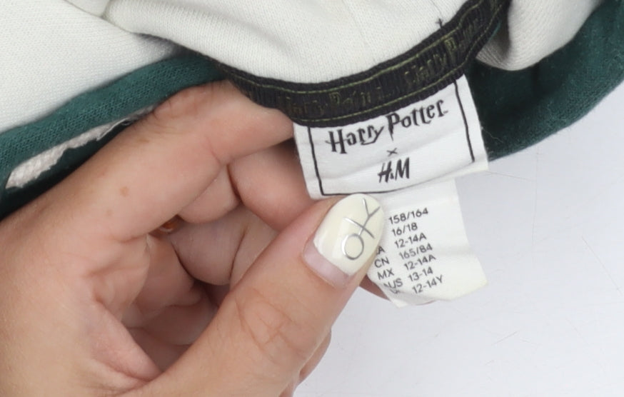 H&M Harry Potter Girls Green 12-14Y Hoodie Pullover