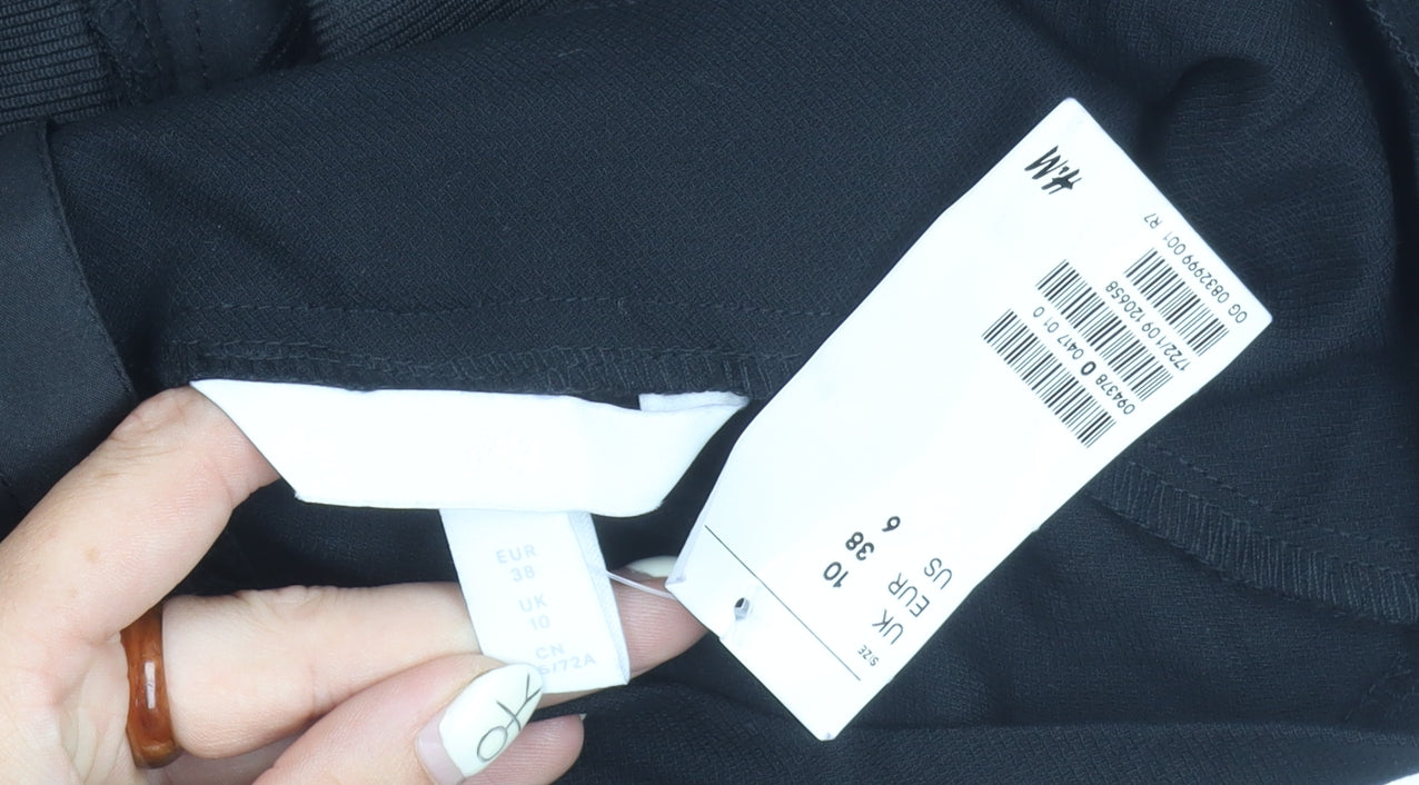 H&M Women's Black Jumpsuit, Size 10, Short Sleeve, Elegant