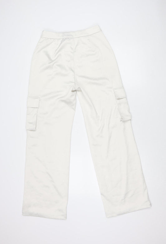 Oh Polly Womens White Cargo Trousers, Size 10