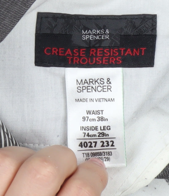 Marks and Spencer Grey Formal Men's Trousers, 38 in