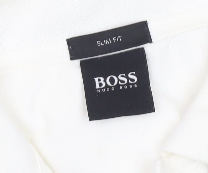 Boss Men's XS White Slim Fit Polo Shirt