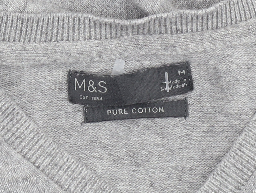 Mens UK Size M Marks and Spencer Grey Vest Jumper