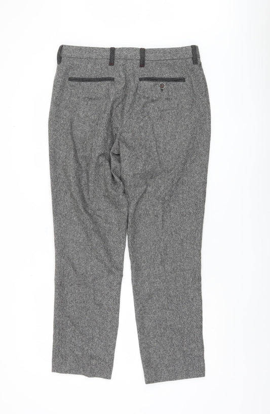 Ted Baker Men's Grey Herringbone Trousers 32S
