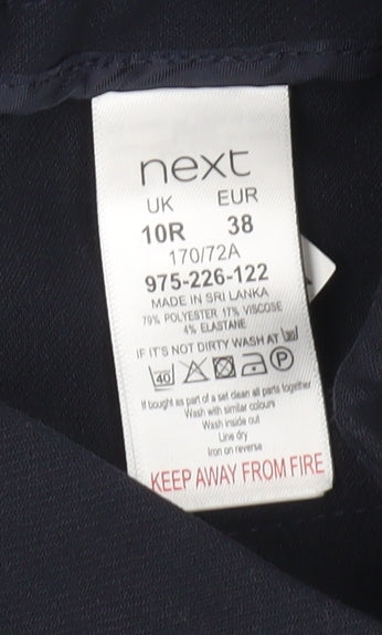 Womens UK Size 10R NEXT Regular Fit Straight Black Trousers