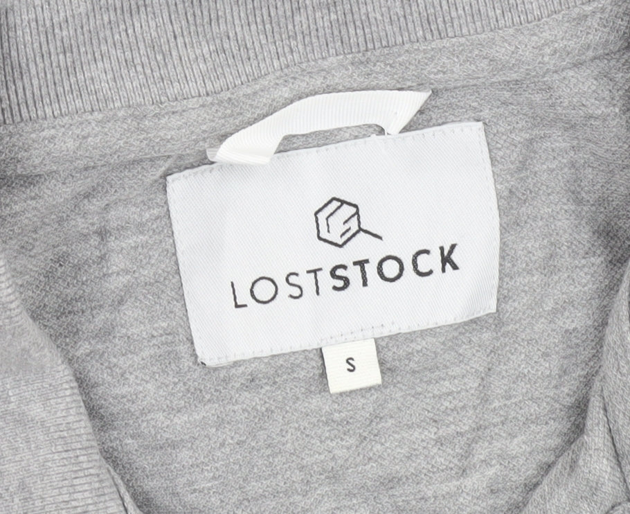 Lost Stock Men's Grey Polo Shirt Size Small