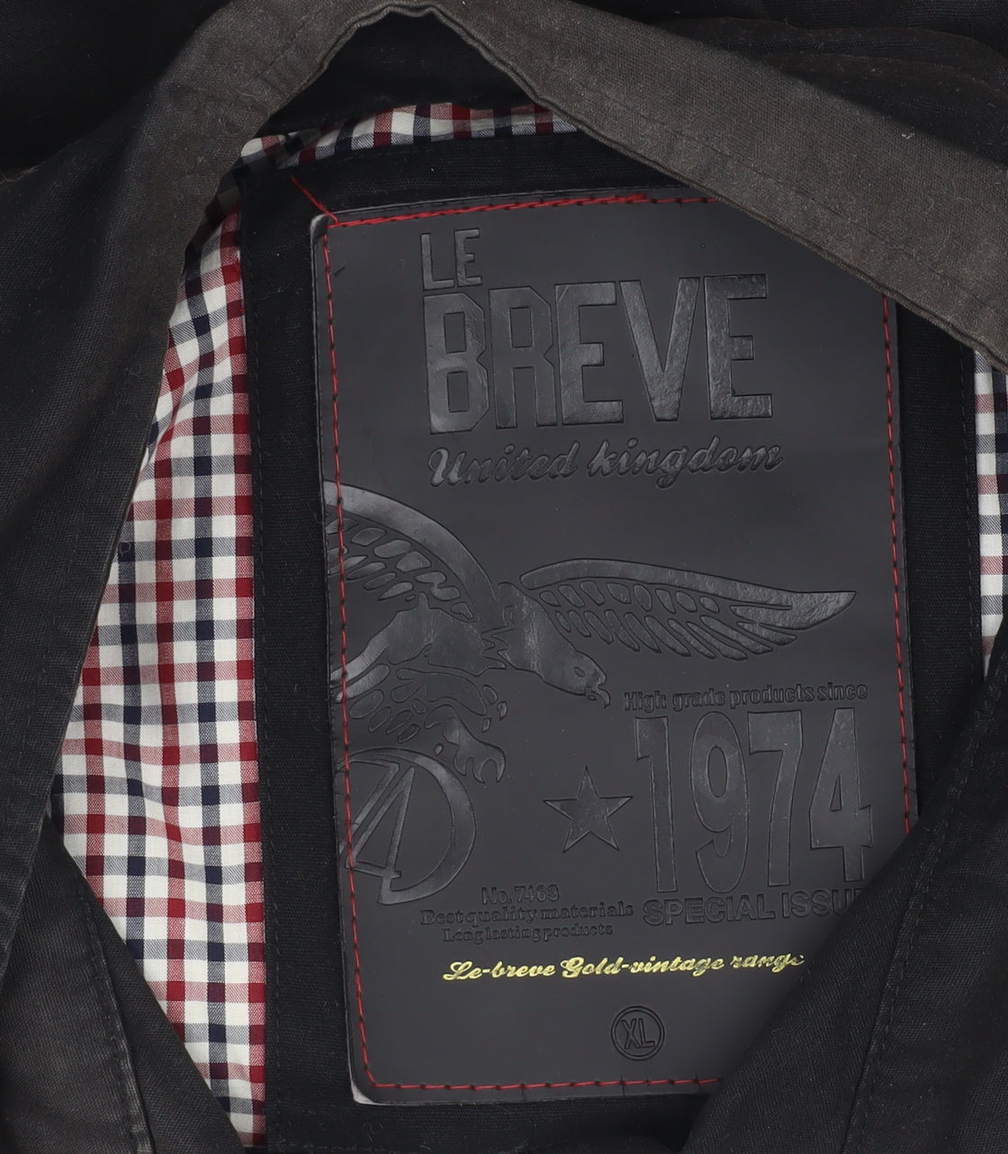 Mens UK Size XL Le Breve Black Bomber Jacket