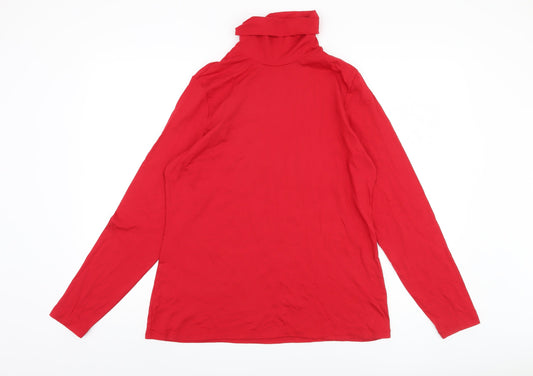 Womens UK Size L Land's End Red Basic Blouse