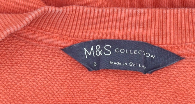 Womens UK Size 6 Marks and Spencer Orange Pullover Sweatshirt