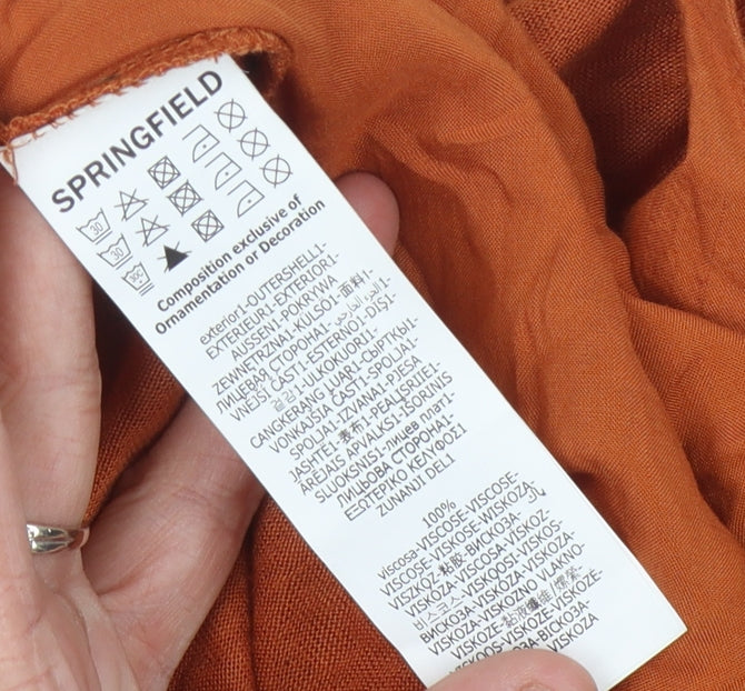 Womens UK Size M Springfield Orange Basic T-Shirt