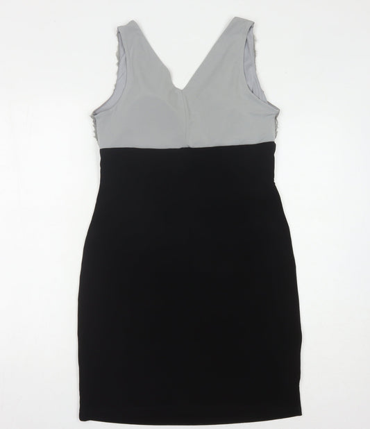 Enfocus Studio Women's Black Grey Sheath Dress Size 10