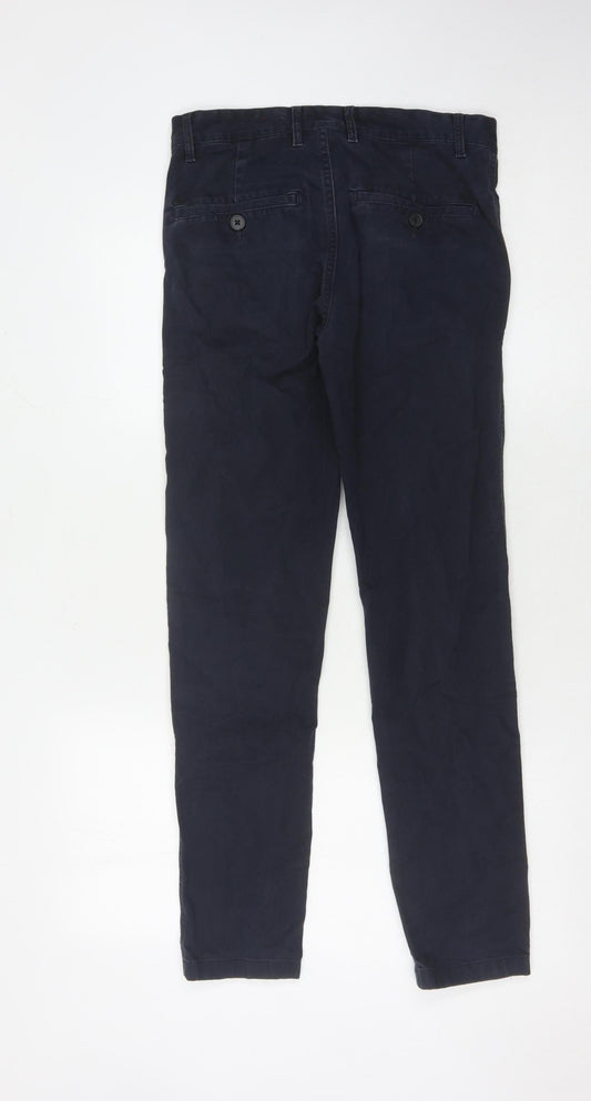 H&M Men's Blue Slim Fit Chino Trousers 28/30