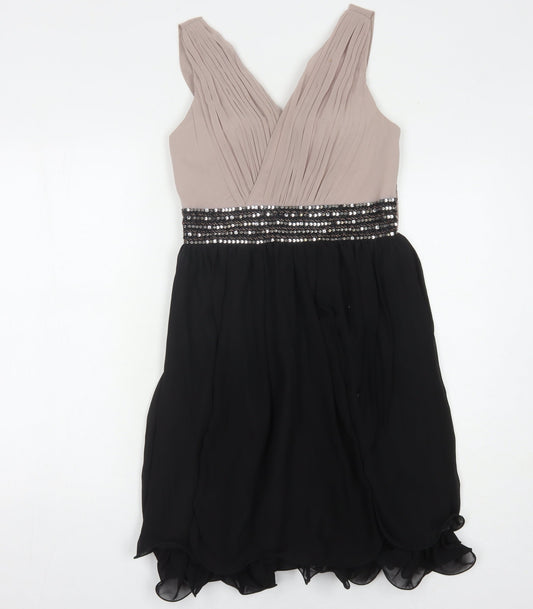 Little Mistress Women's Black A-Line Party Dress Size 14
