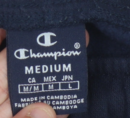 Mens UK Size M Champion Regular Fit Sweatpants Black Trousers