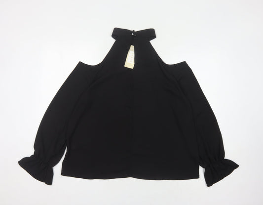Womens UK Size 14 Lipsy Black Basic Blouse