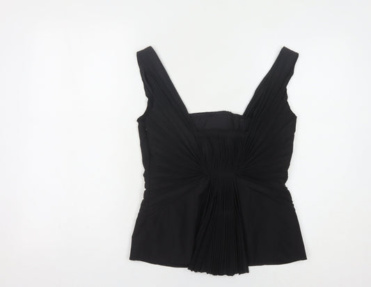 Coast Women's Black Blouse, Size 12, Elegant Ruffle Detail