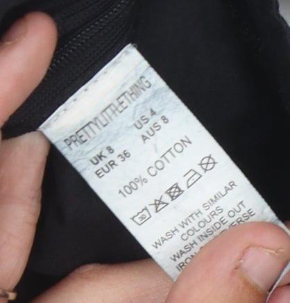 PrettyLittleThing Black Cropped Top, UK Size 8